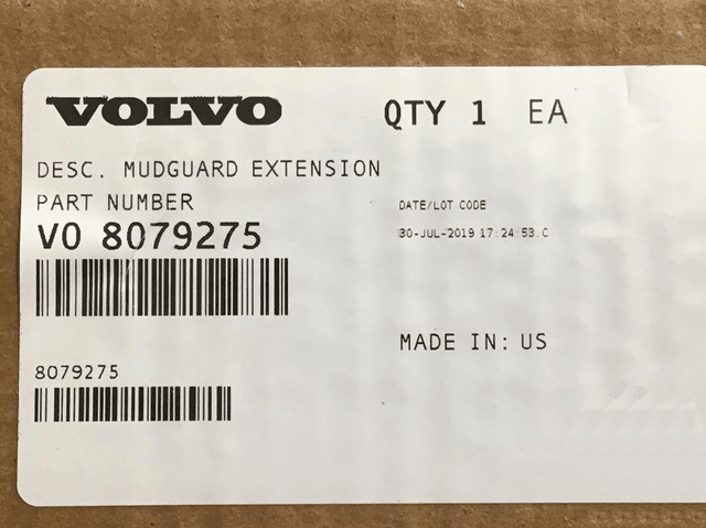 8079275 Genuine Volvo Fender Extension - Truck To Trailer