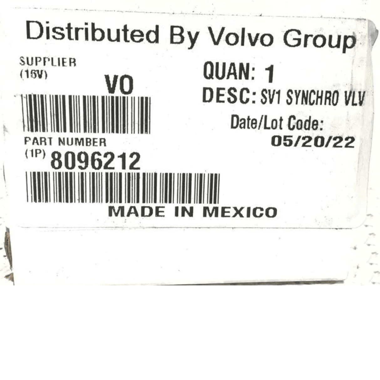 8096212 Genuine Volvo Valve - Truck To Trailer