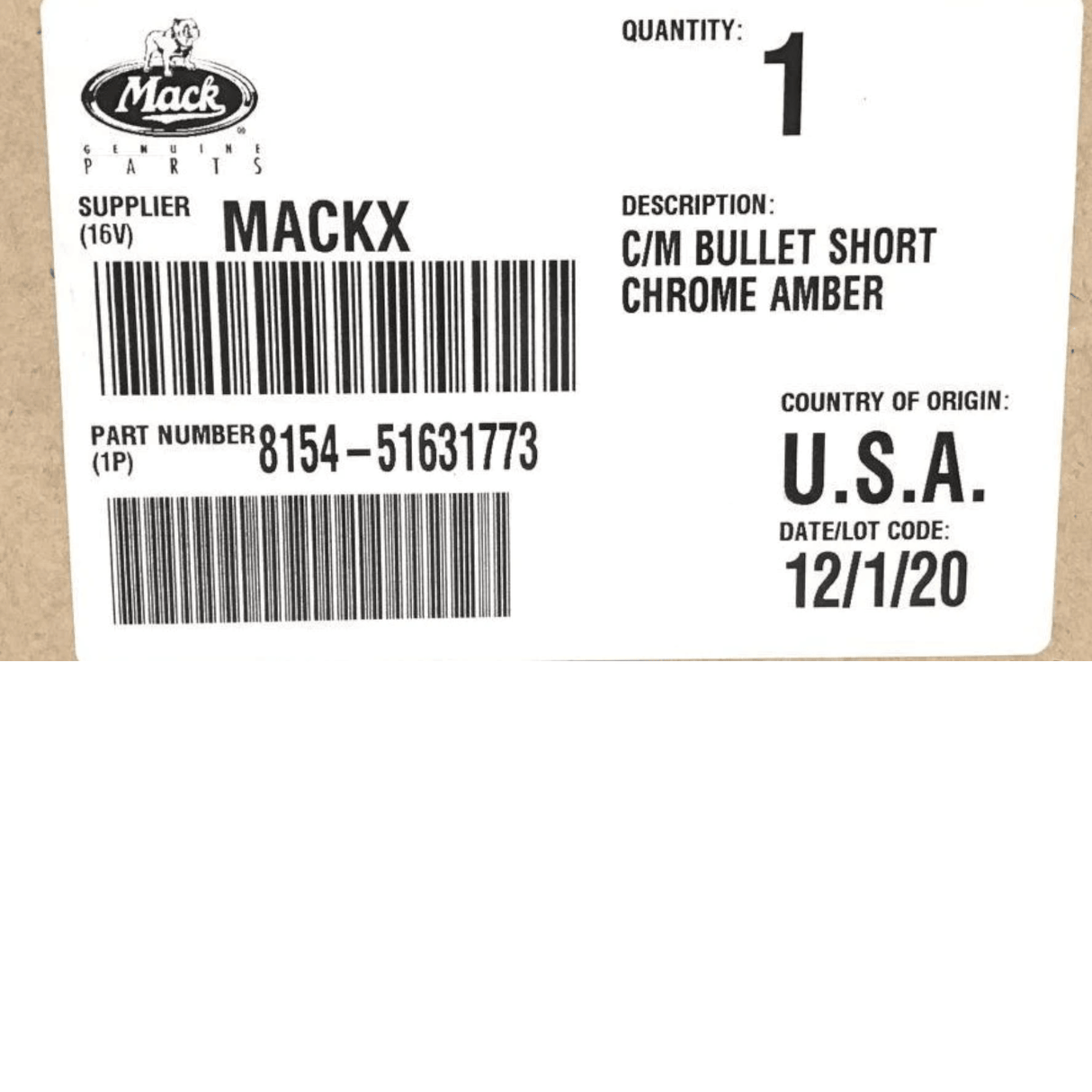 8154-51631773 Genuine Mack Lamp - Truck To Trailer