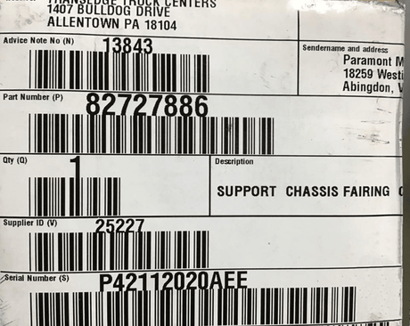 82727886 Genuine Volvo Support - Truck To Trailer