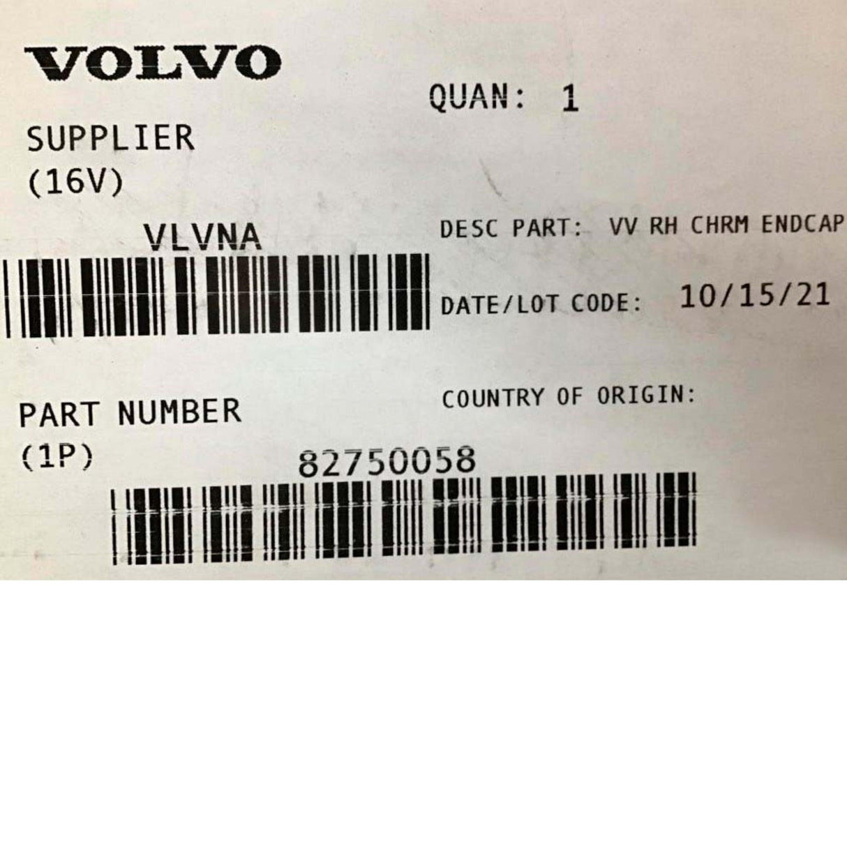 82750058 | Genuine Volvo Trim Moulding - Truck To Trailer