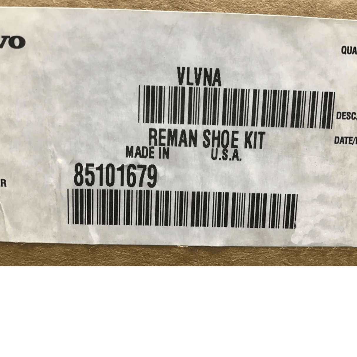 85101679 Genuine Volvo Brake Shoe Kit - Truck To Trailer