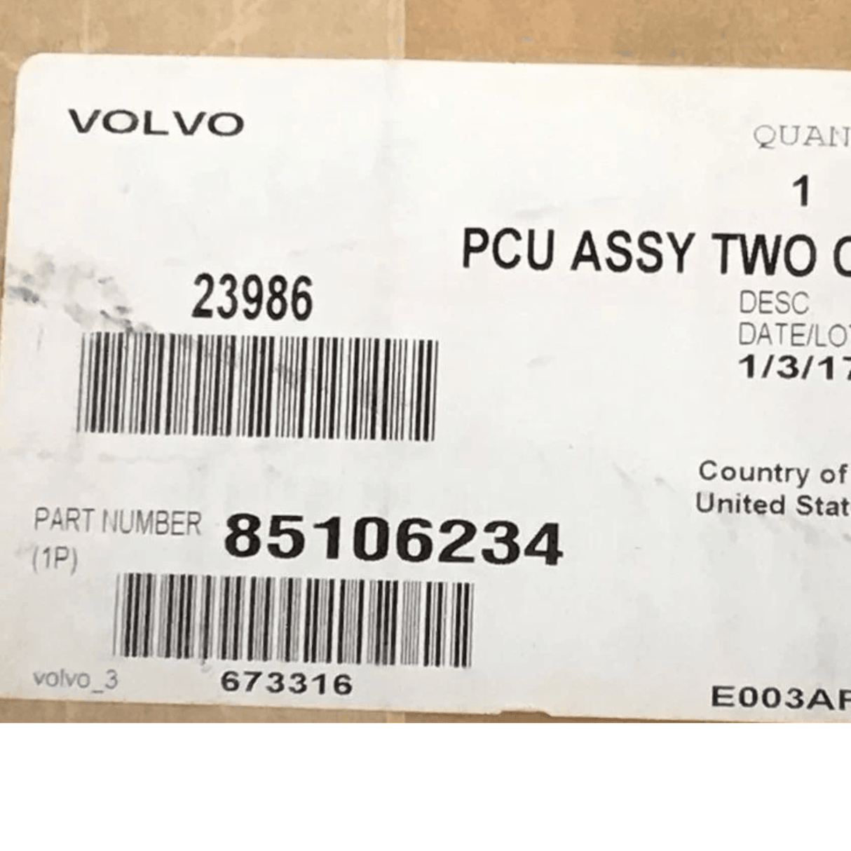 85106234 Genuine Volvo Control - Truck To Trailer