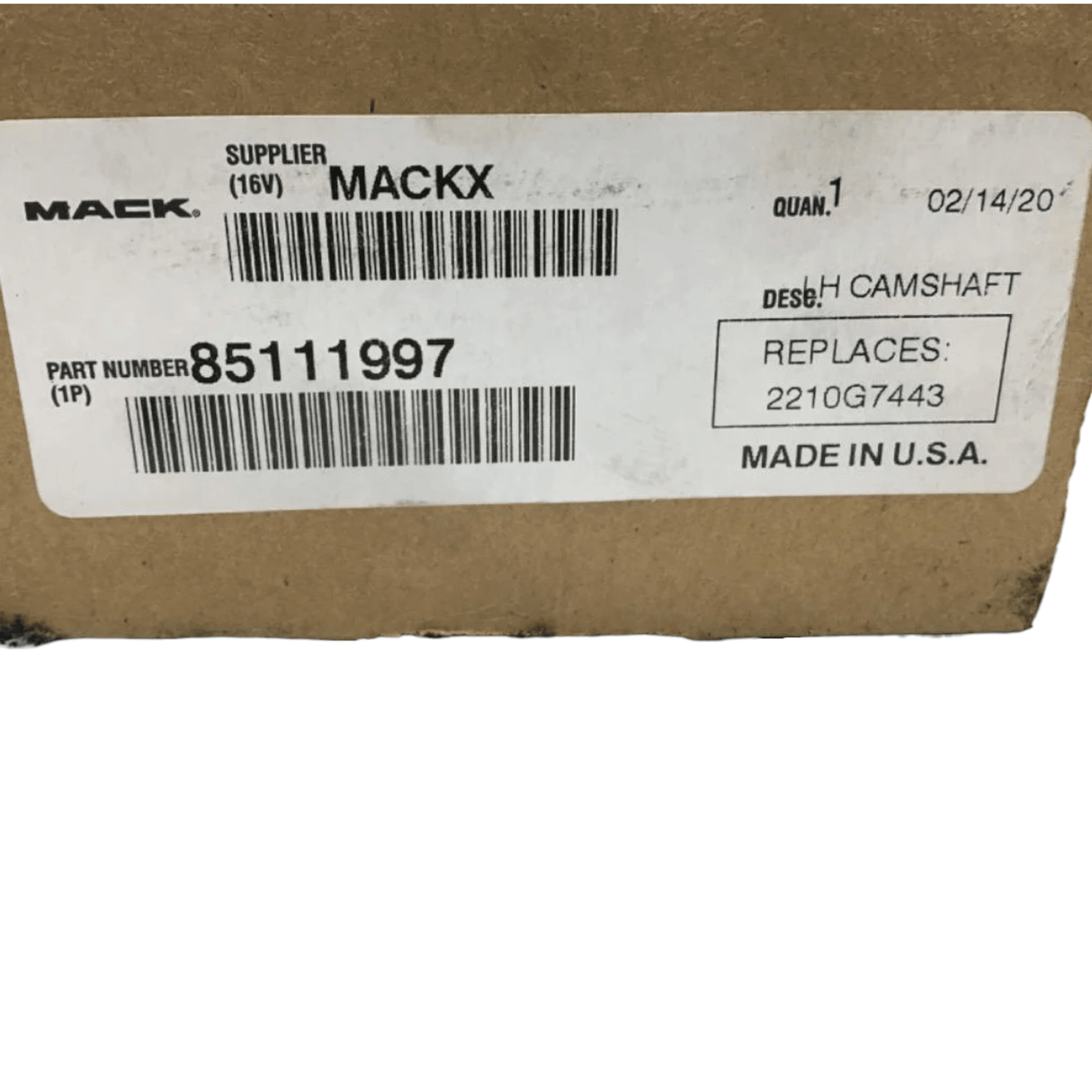 85111997 Genuine Mack Camshaft - Truck To Trailer