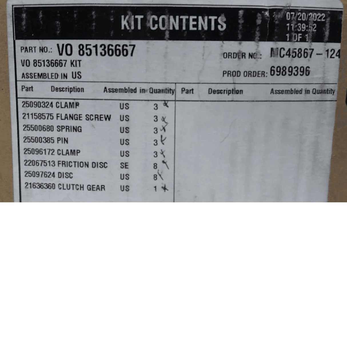 85136667 Genuine Mack Kit - Truck To Trailer