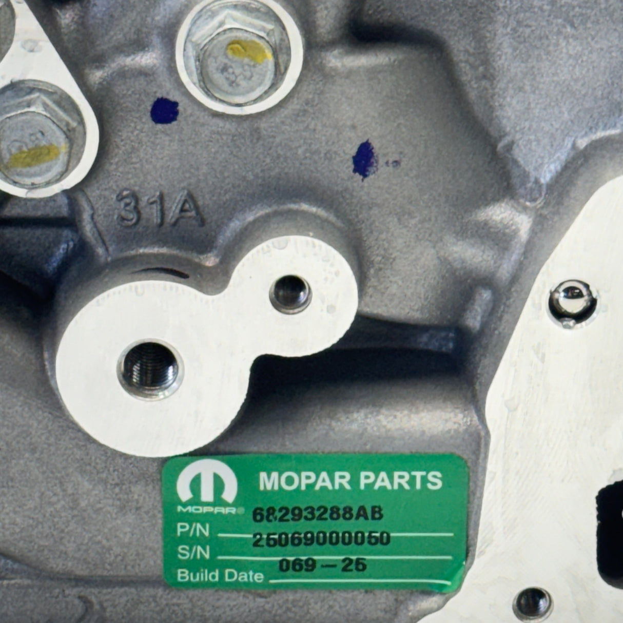68293288AB Genuine Mopar Right Side Cylinder Head