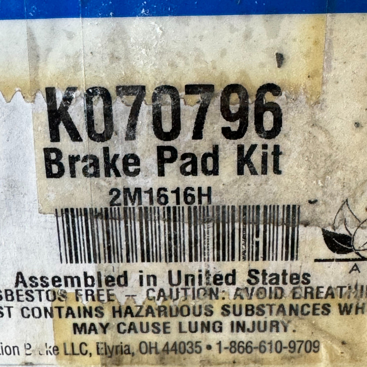 K070796 Genuine Bendix Disc Brake Pad Kit