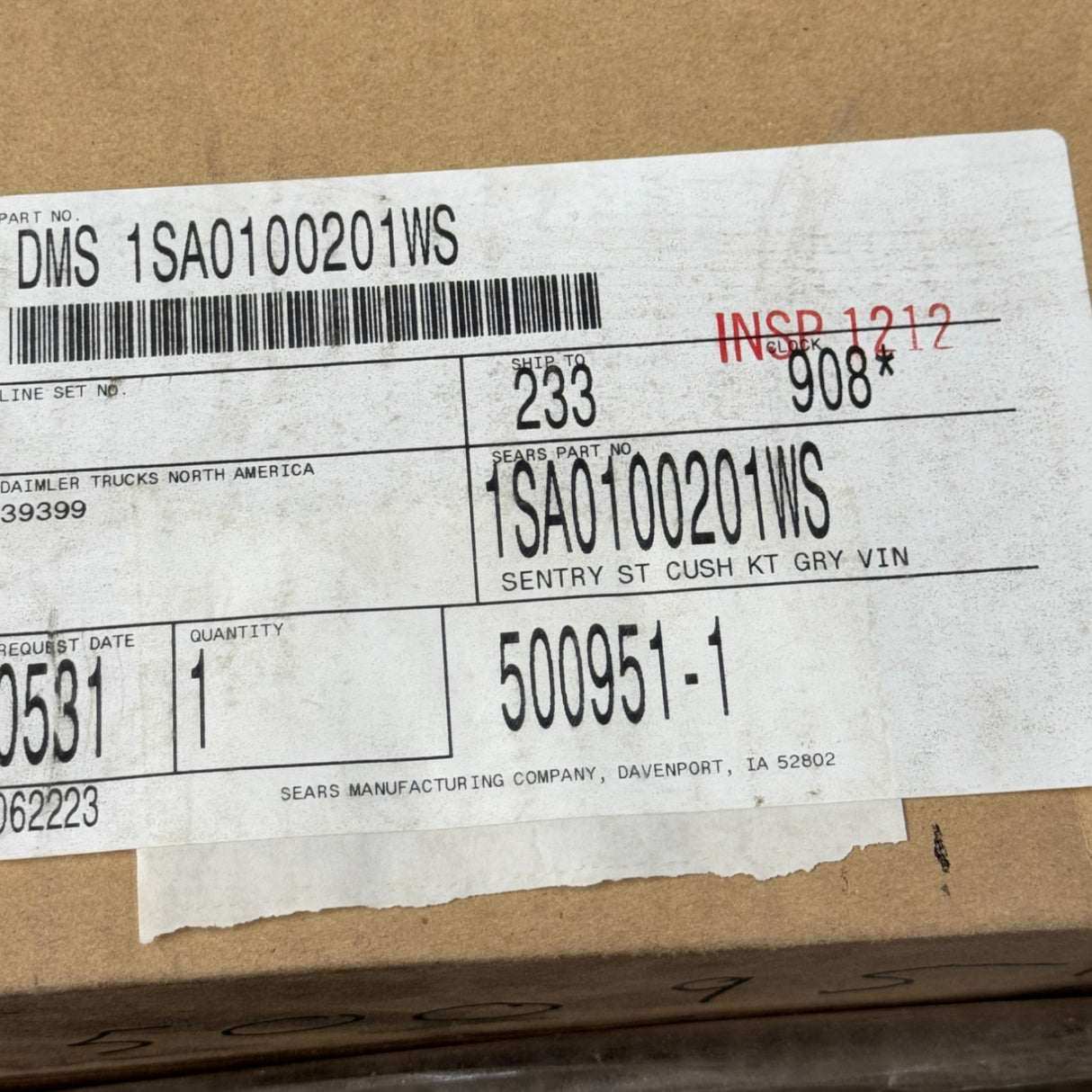 1SA0100201WS Sears Seating Seat Cushion Assembly