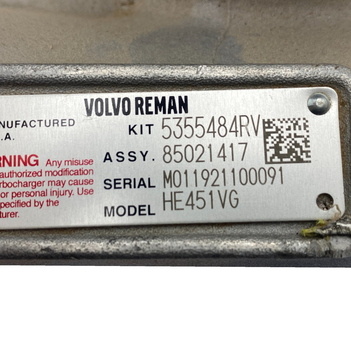 5356462 Genuine Volvo Turbocharger Housing