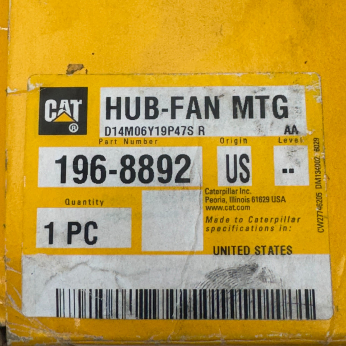 196-8892 Genuine Cat Fan Mounting Hub