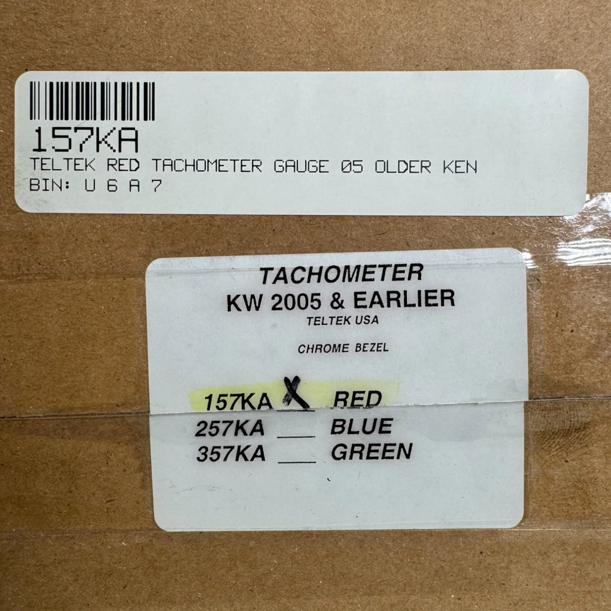 157KA Teltek Red Tachometer Gaude For Kenworth - Truck To Trailer