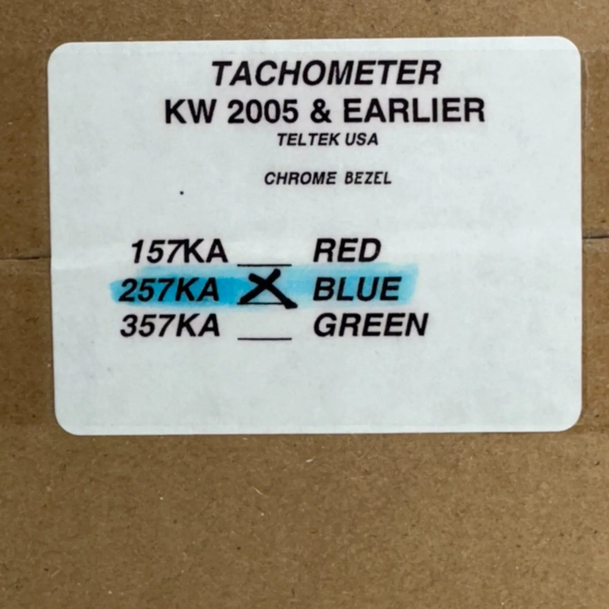 257KA Teltek Blue Tachometer Gaude For Kenworth - Truck To Trailer