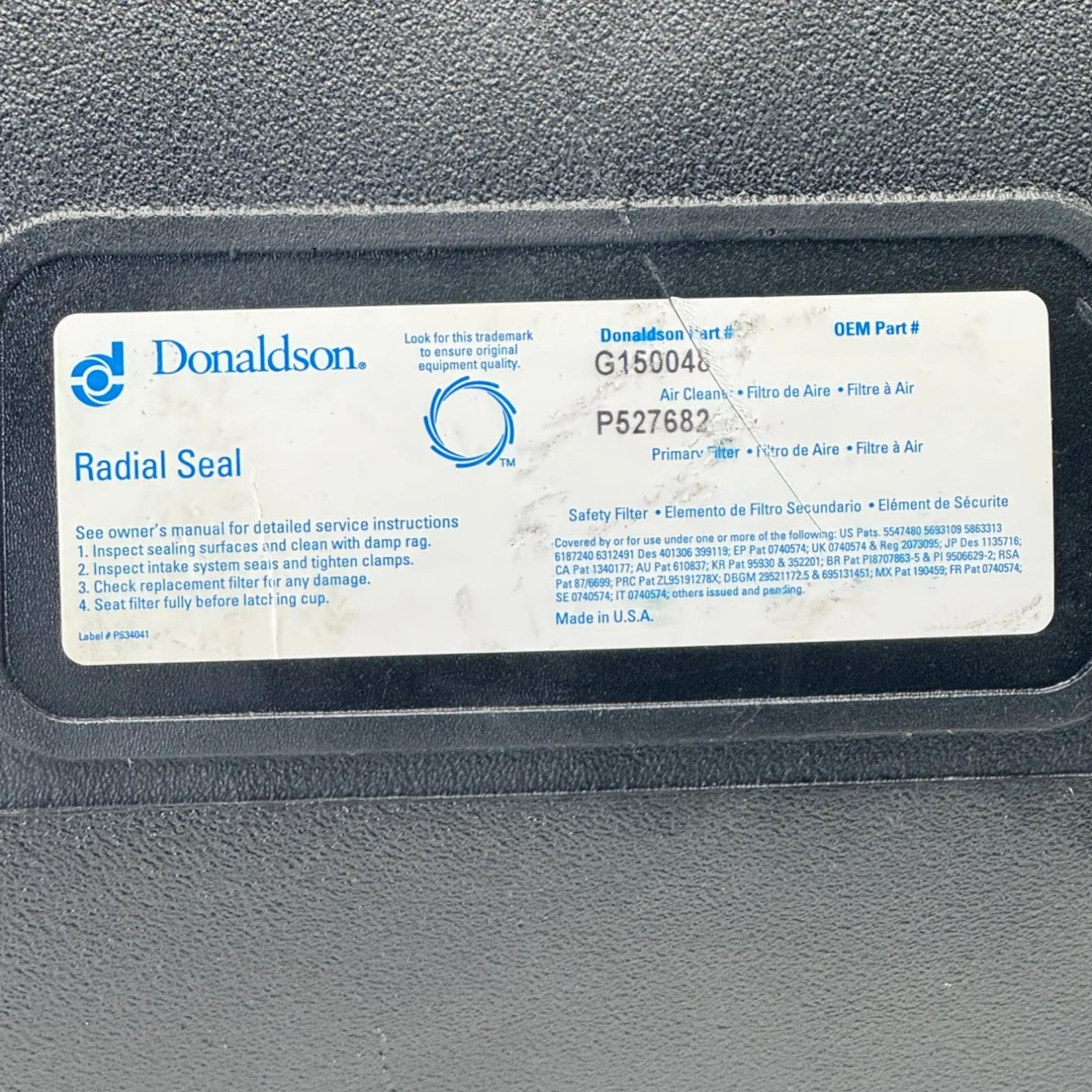 G150048 Genuine Donaldson Air Filter Assembly - Truck To Trailer