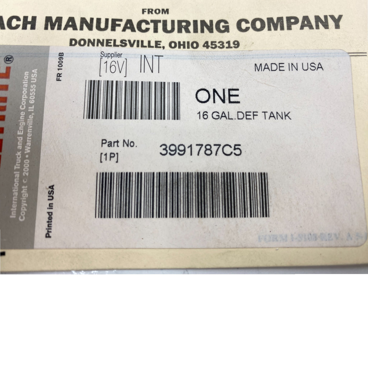 3991787C5 Genuine International DEF Tank Support Welded