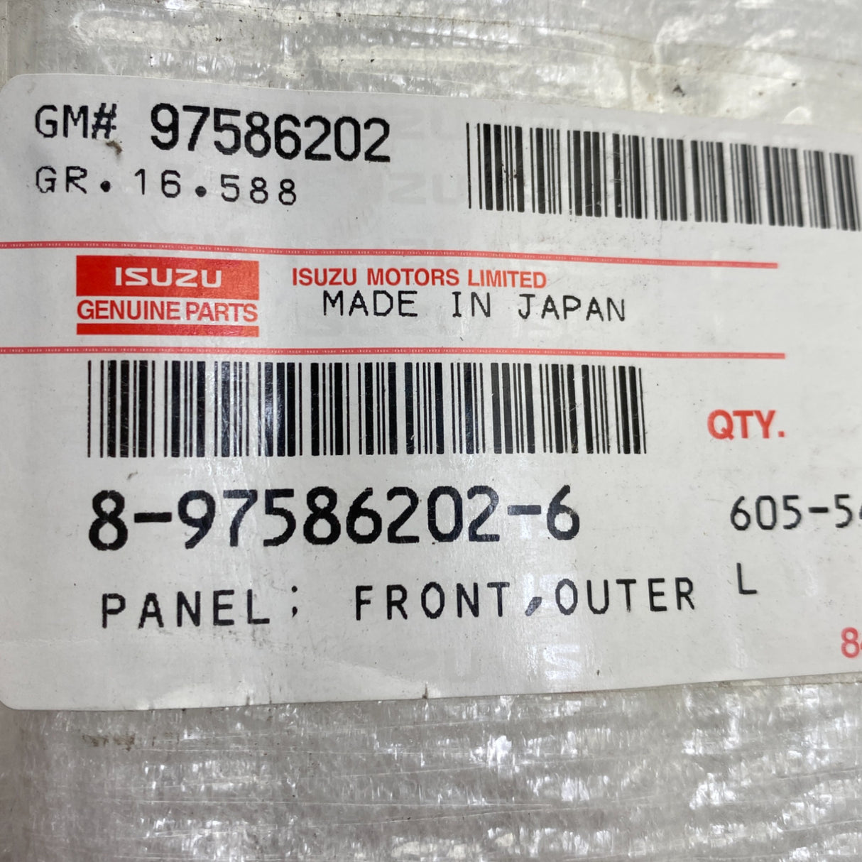 8-97586202-6 Genuine Isuzu Front Outer Panel