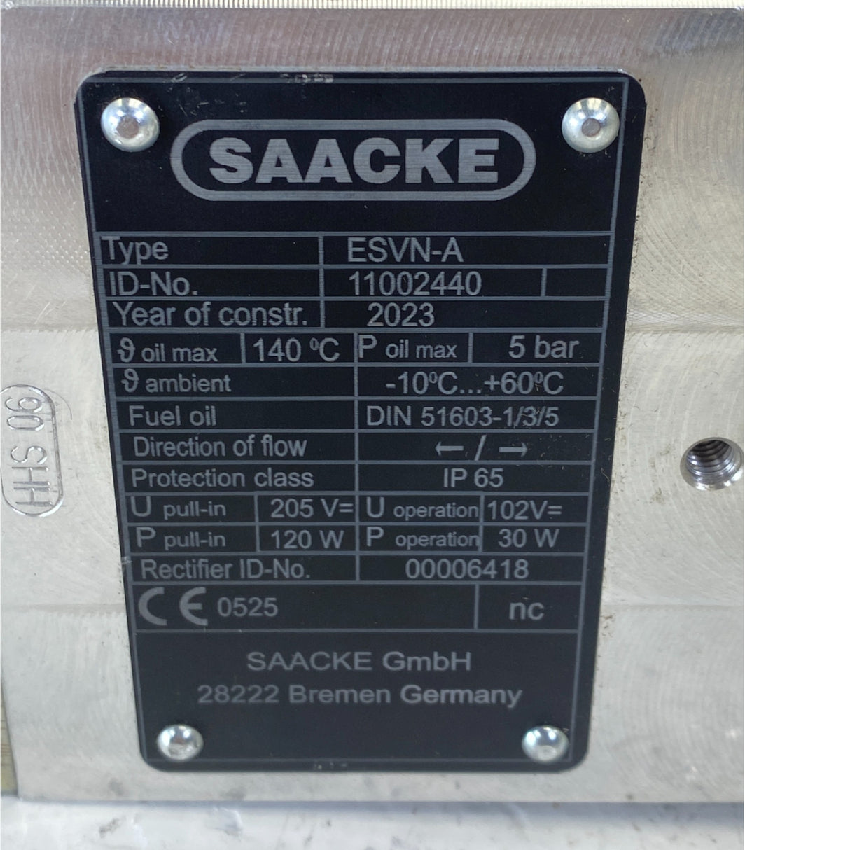 ESVN-A Saacke Electromagnetic Valve