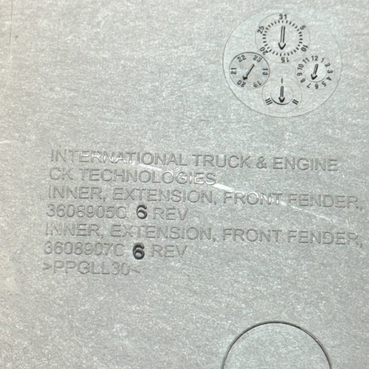 3608907C3 Genuine International Left Side Inner Extension Front Fender - Truck To Trailer