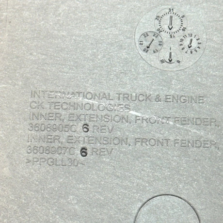 3608907C3 Genuine International Left Side Inner Extension Front Fender - Truck To Trailer