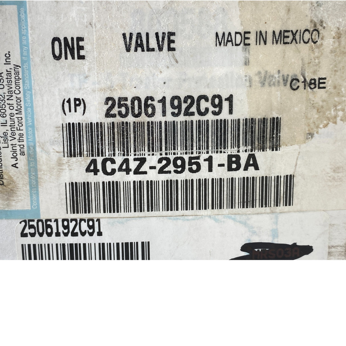 2506192C91 Genuine International Protection Air Brake Valve