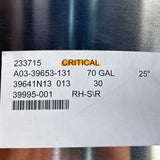 A0339653131 Genuine Freightliner Right Side Fuel Tank 70Gal - Truck To Trailer