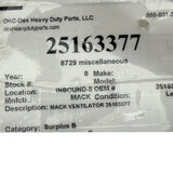 25163377 Genuine Volvo Frame Ventilator Assembly - Truck To Trailer