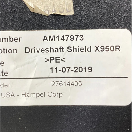 M171153 Genuine John Deere Driveshaft Shield - Truck To Trailer