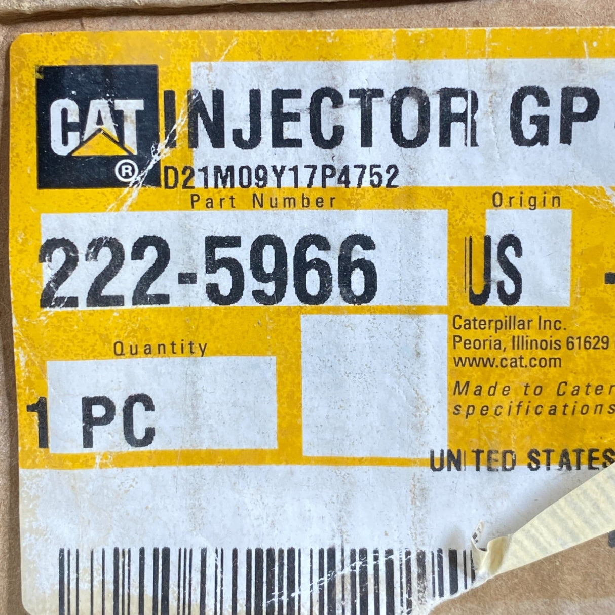 222-5966 Genuine Caterpillar Fuel Injector