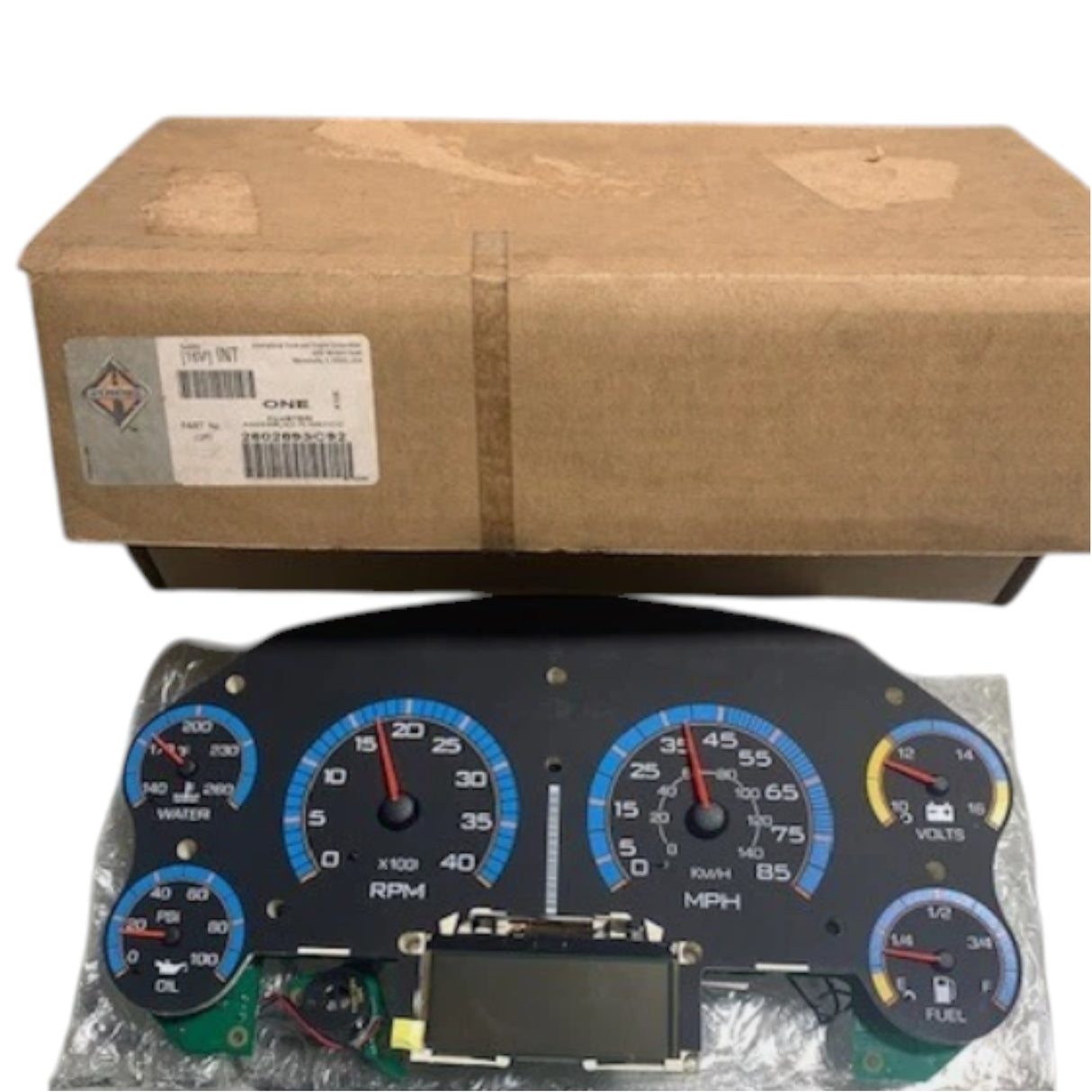 2602893C91 Navistar Cluster Instrument Ctr Mdgl Bl