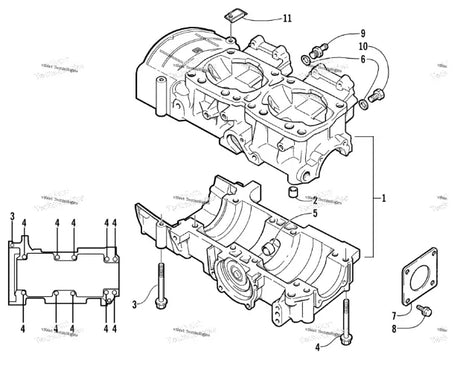 3005-490 Arctic Cat Crankcase Assembly - Truck To Trailer