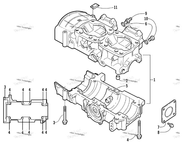 3005-490 Arctic Cat Crankcase Assembly - Truck To Trailer