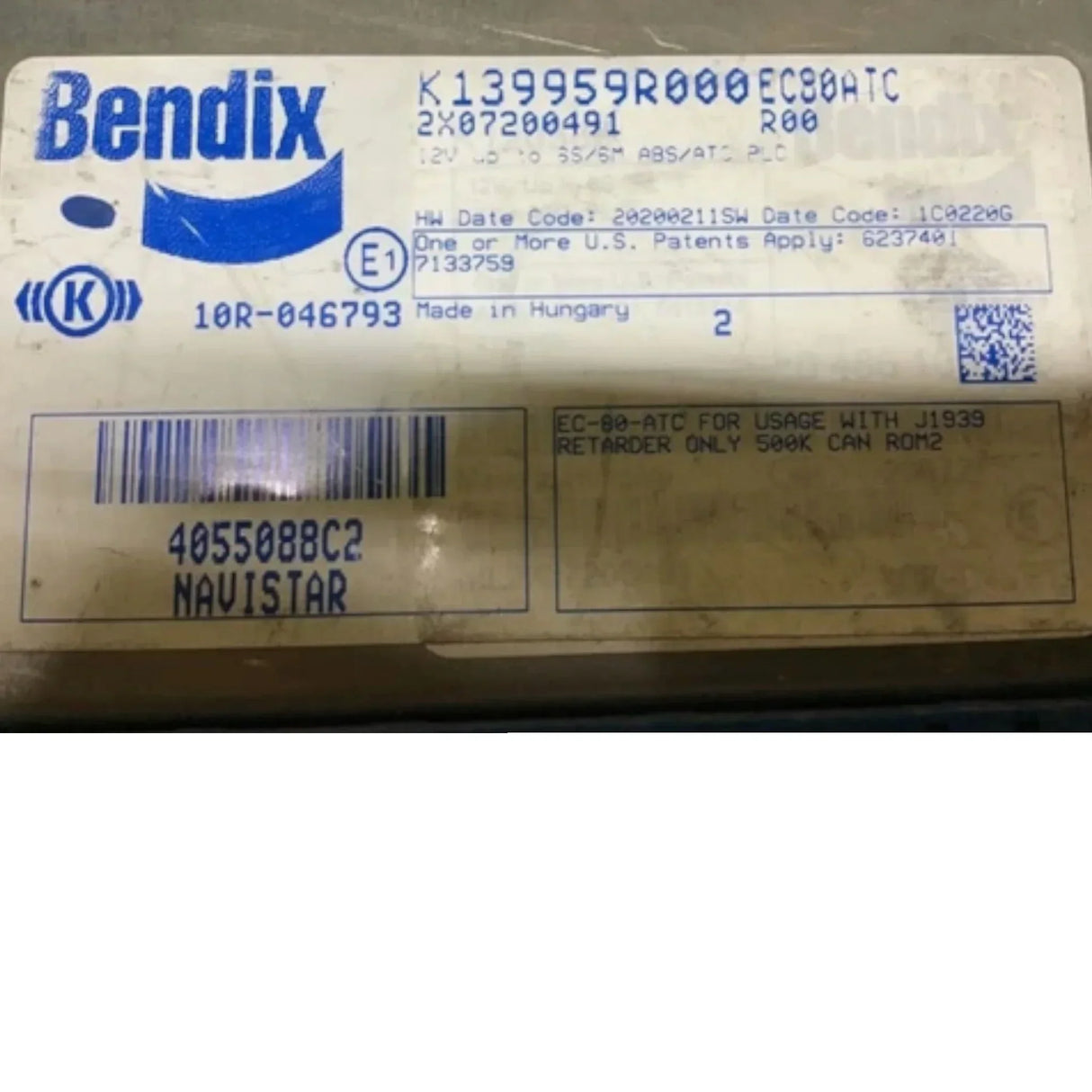 4055088C1 International EC-80 Computer Anti Skid Control - Truck To Trailer