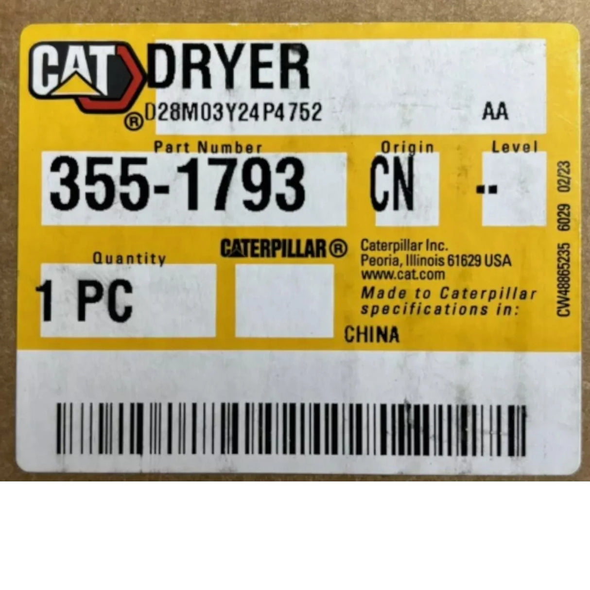 355-1793 CAT Refrigerant Dryer - Truck To Trailer