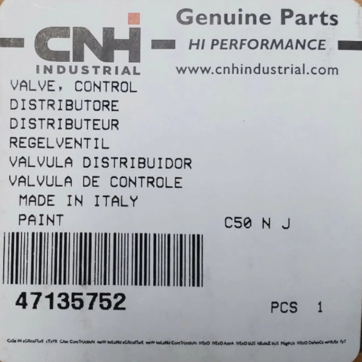 47135752 CNH Control Valve - Truck To Trailer