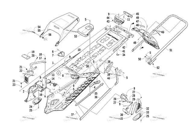 2707-039 Arctic Cat Complete Chassis Assembly White - Truck To Trailer