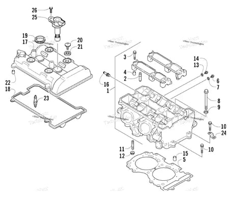 3007-068 Arctic Cat Head Cylinder Assembly - Truck To Trailer