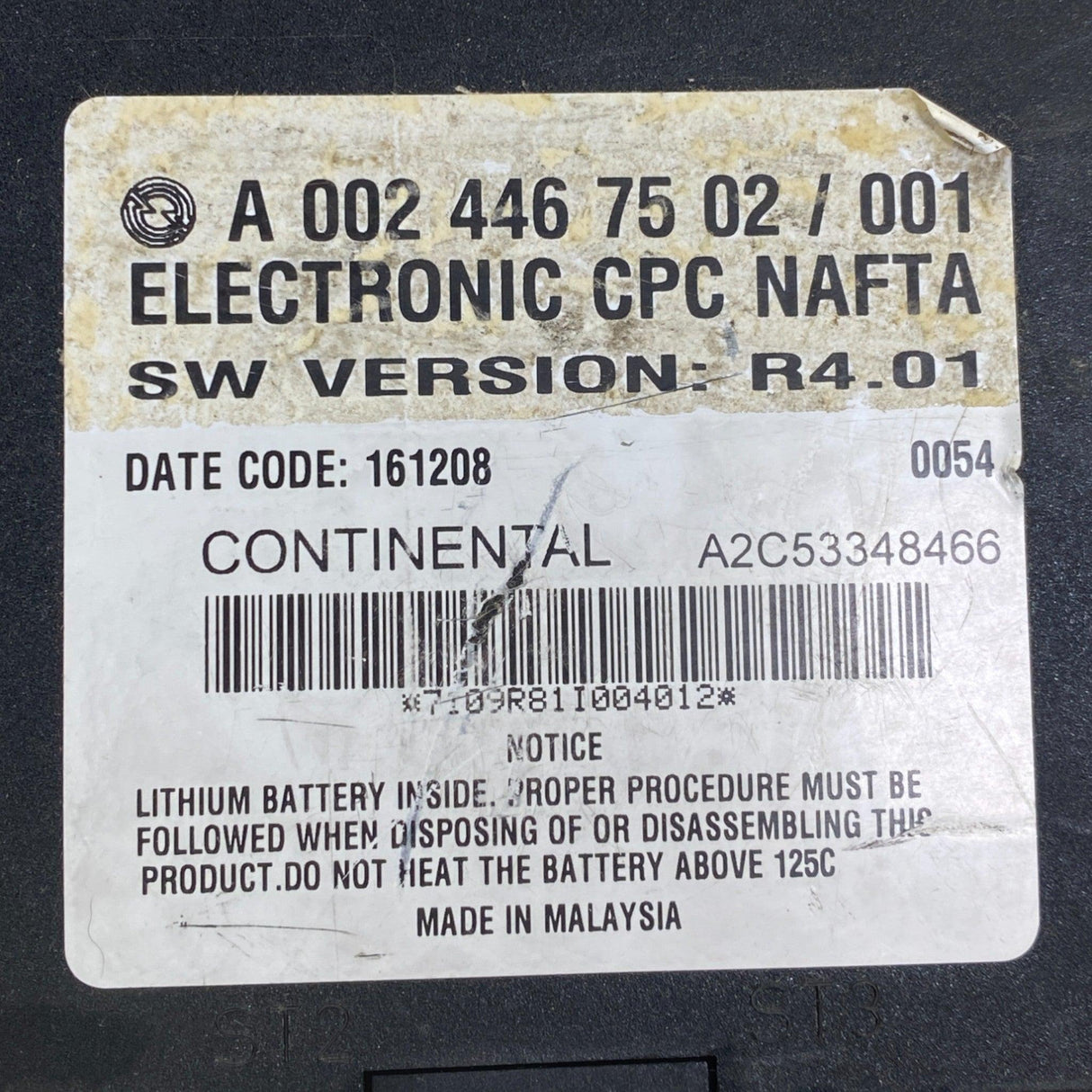 A0024467502 Genuine Freightliner Cpc Cab Control Module Used - Truck To Trailer