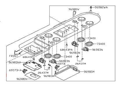 96980-ZQ01D Genuine Nissan FINISHER Console