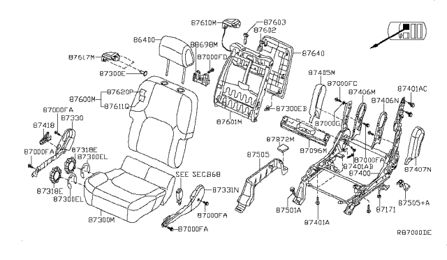 87300-zp62d Genuine Nissan Cushion Assy-Front Seat