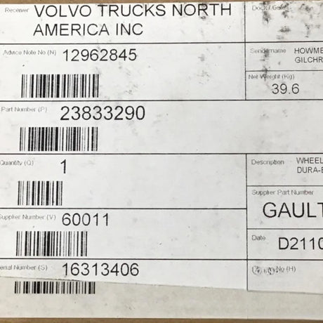 23833290 Genuine Mack Disc Wheel - Truck To Trailer
