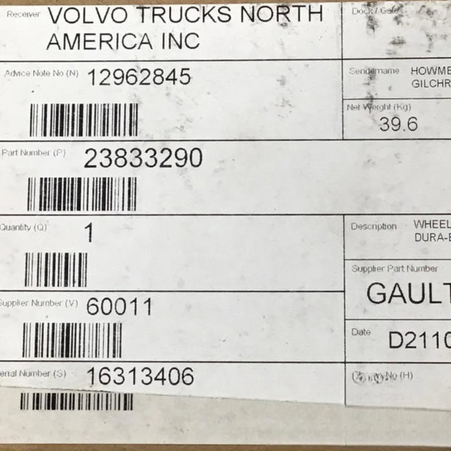 23833290 Genuine Mack Disc Wheel - Truck To Trailer