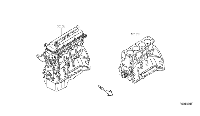 10103-ZXHYB Genuine Nissan Engine-Short