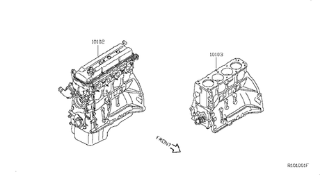 10103-ZXHYB Genuine Nissan Engine-Short