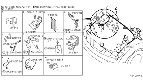 24012-9BL1A Genuine Nissan Harness-Engine Room