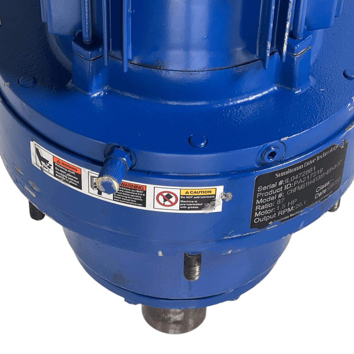 CHFMS1H-6135Y-EP-B-87 Sumitomo Induction Gearmotor 1.5HP 20.1 RPM Ratio 87 - Truck To Trailer