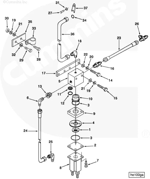 Cummins 3041396 Lubricating Oil Drain Tube - Truck To Trailer