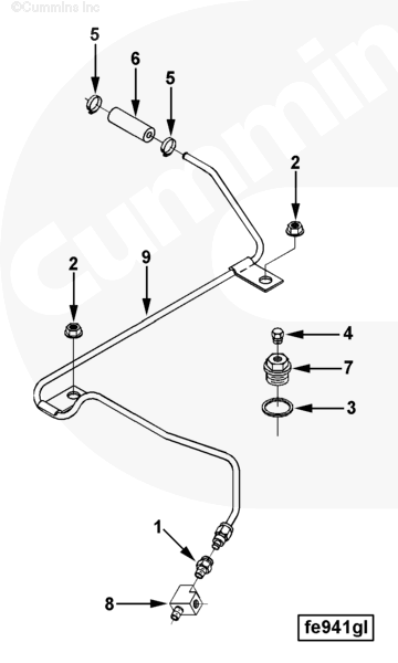 Cummins 3926732 Air Fuel Control Tube - Truck To Trailer