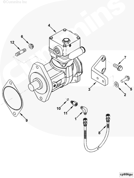 Cummins 3965823 1 Cylinder Air Compressor - Truck To Trailer