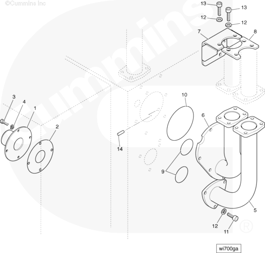 Cummins 4010826 Water Transfer Tube - Truck To Trailer