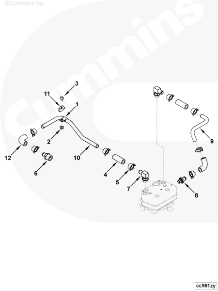 Cummins 4929456 Tube Brace - Truck To Trailer