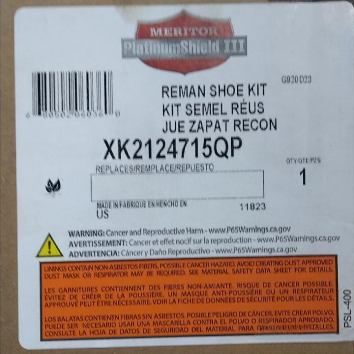 85123004 Genuine Mack Brake Shoe Kit